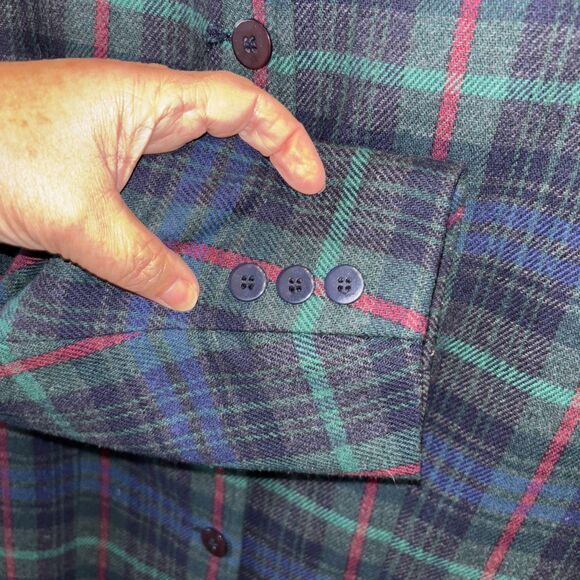 Nell Flowers Two piece Wool Blend skirt Set 14 Vintage Women Lined Plaid - Picture 9 of 16